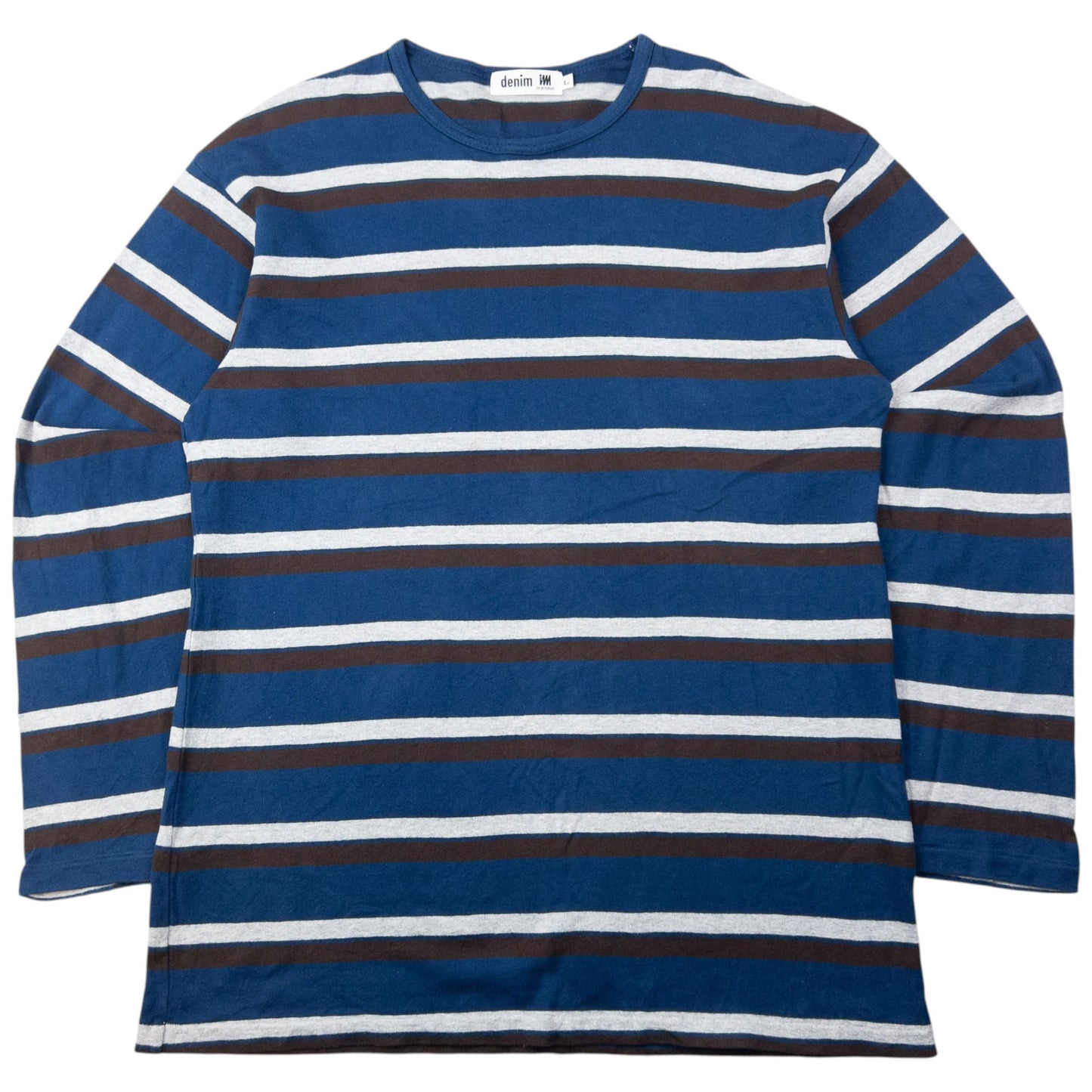 Vintage 90s Issey Miyake Striped Long Sleeve T Shirt Size M | Medium, Blue