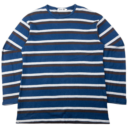 Vintage 90s Issey Miyake Striped Long Sleeve T Shirt Size M | Medium, Blue