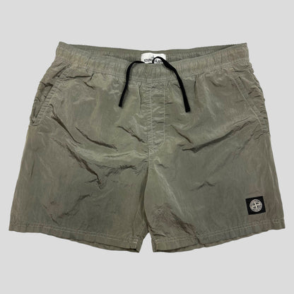 Stone Island SS18 Nylon Metal Compass Logo Shorts - L