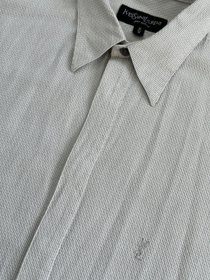 Yves Saint Laurent Pour Homme 1990s Cotton Logo Shirt - M/L