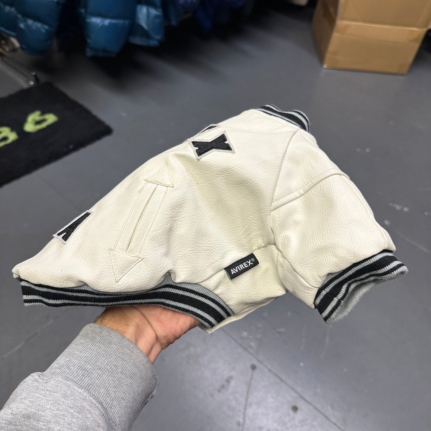 Avirex Leather Jacket For Dog In White