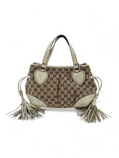 Vintage 90s Gucci Monogram GG Tassel Handbag | O/S, Multicoloured