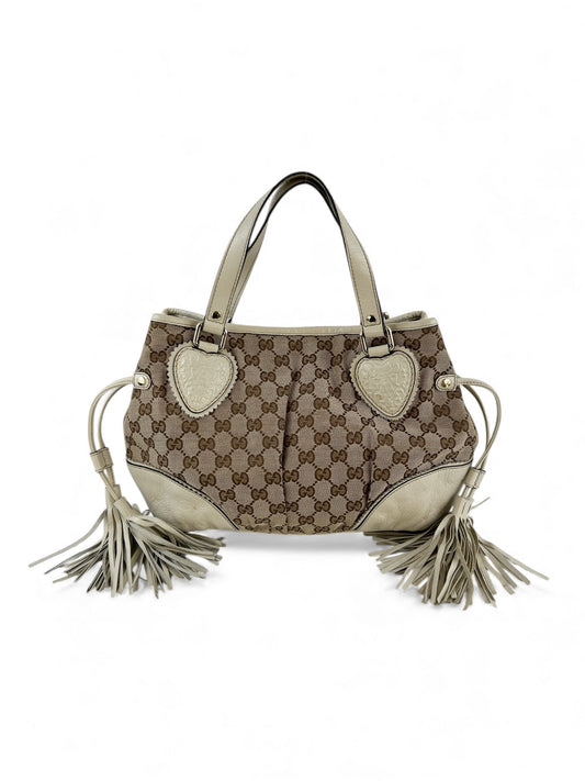 Vintage 90s Gucci Monogram GG Tassel Handbag | O/S, Multicoloured