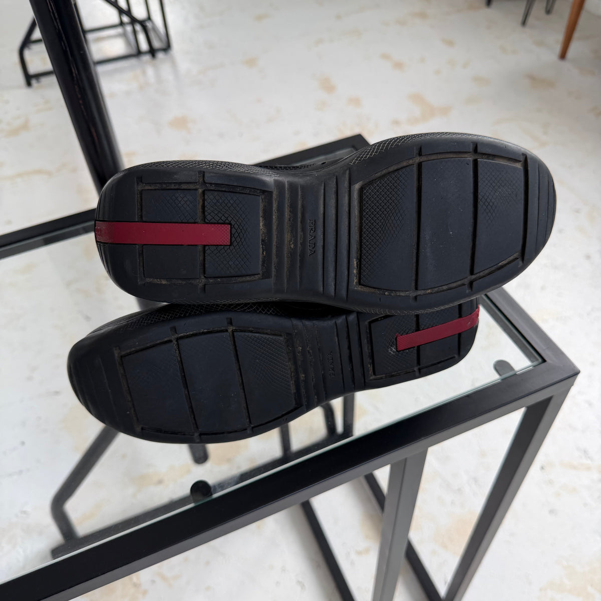 2000s prada americas matte leather cups | O/S, Black
