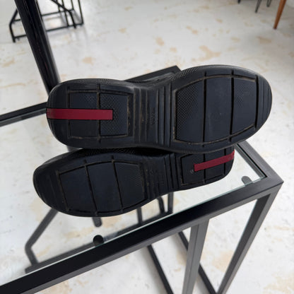 2000s prada americas matte leather cups | O/S, Black