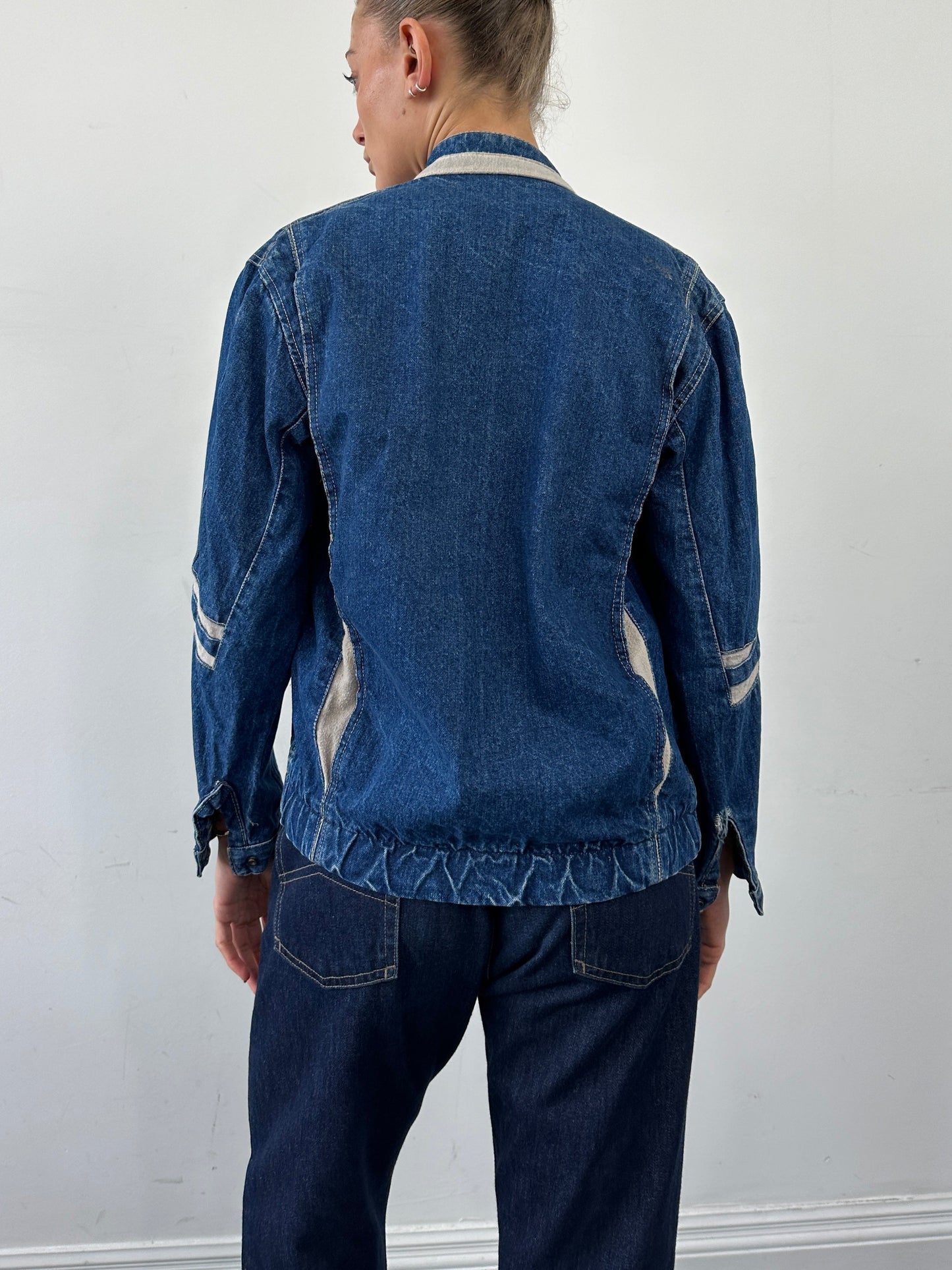 Vintage Contrast Stitch Denim Jacket - S/M