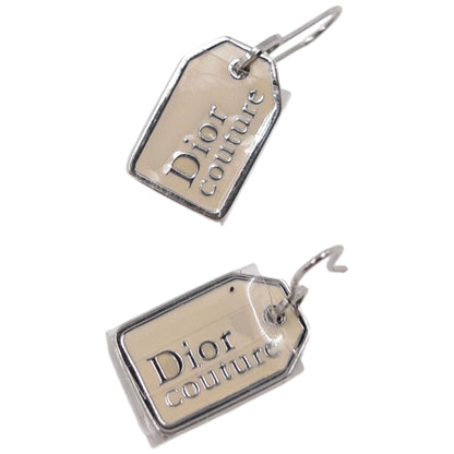 Vintage 2000s Dior By John Galliano Tag Earrings | O/S, Cream