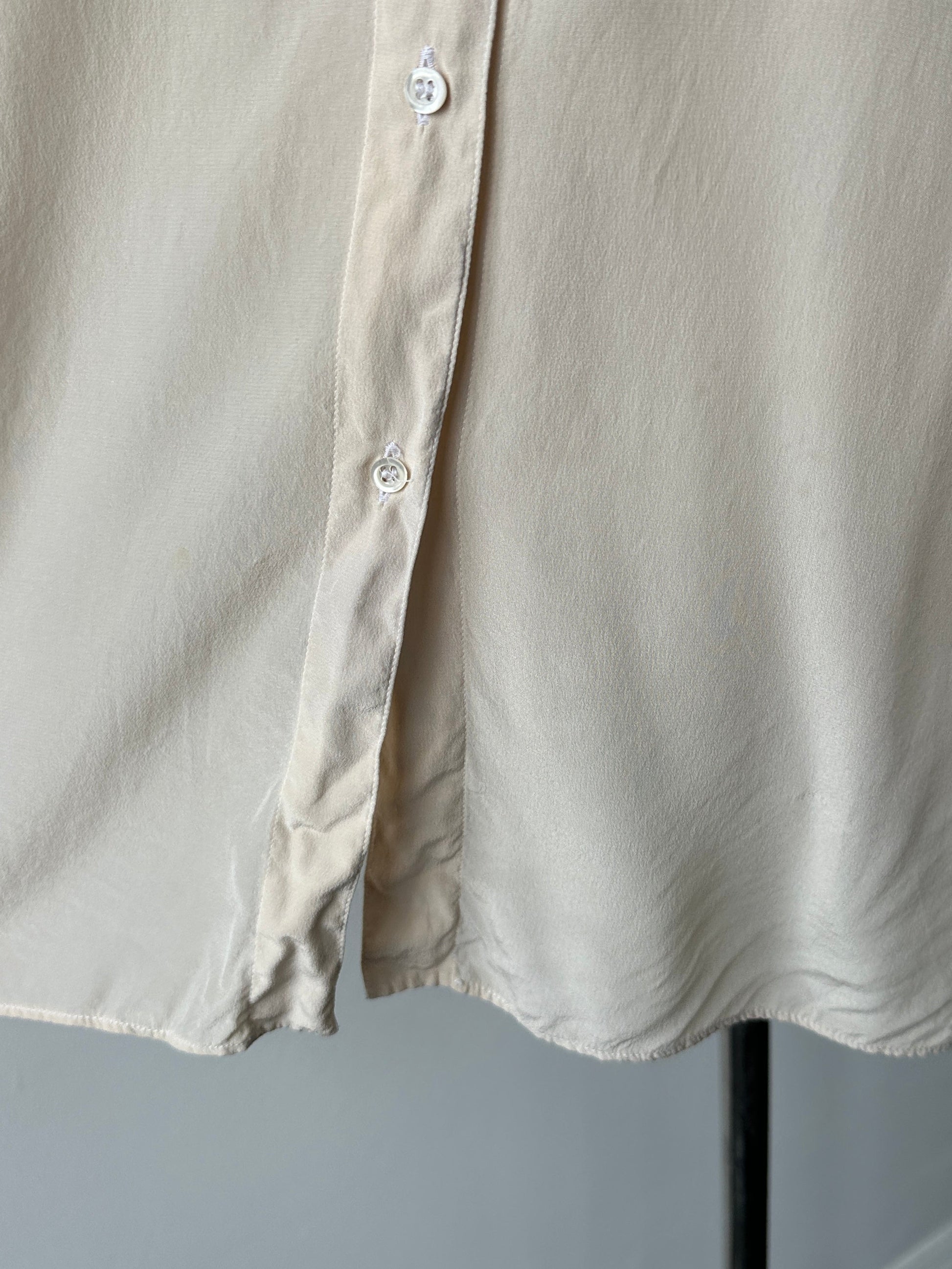 Italian Vintage 1990s Pure Silk Sheer Shirt - L
