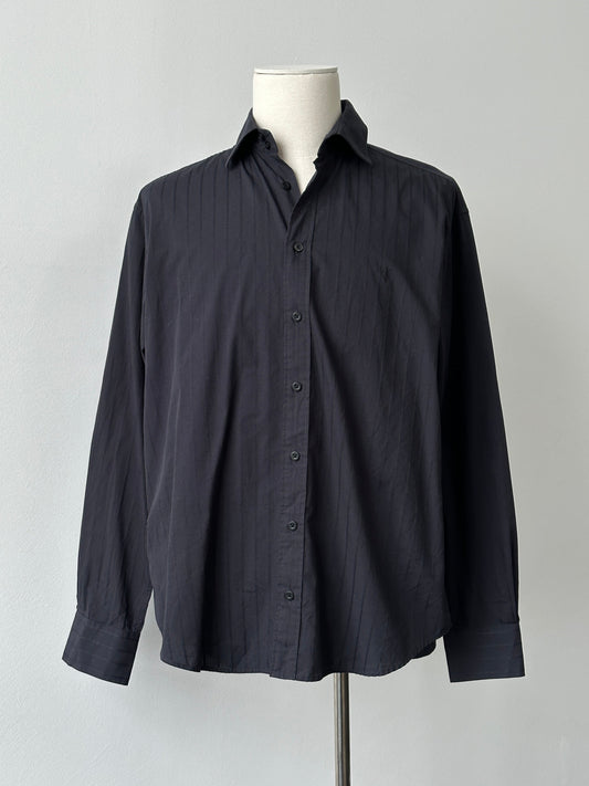 Yves Saint Laurent Pour Homme 1990s Cotton Striped Shirt - L-XL