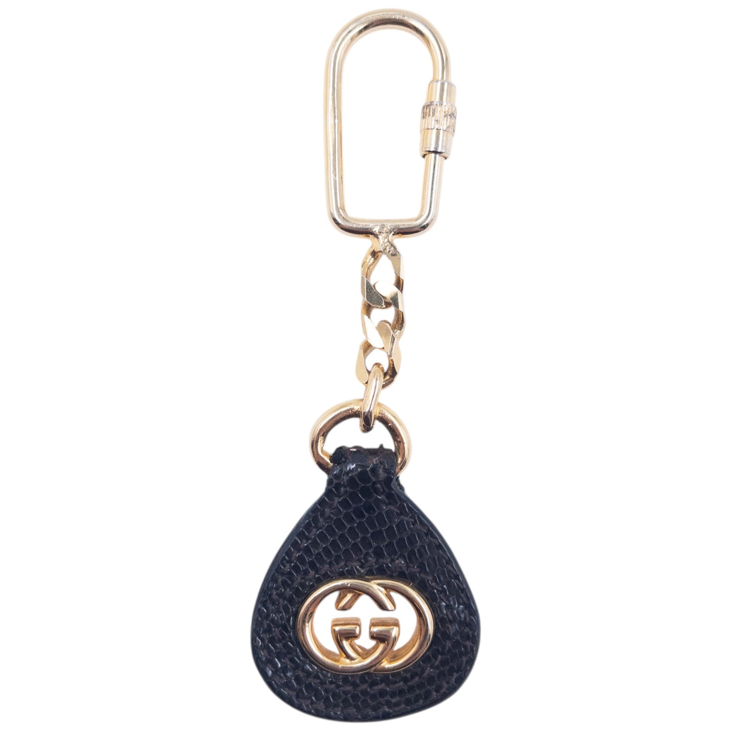 Vintage 90s Gucci Leather Tag Carabiner Key Ring | O/S, Multicoloured