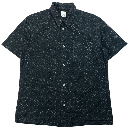 Vintage 2000s Yohji Yamamoto A.A.R Short Sleeve Button Up Shirt Size M | Medium, Black