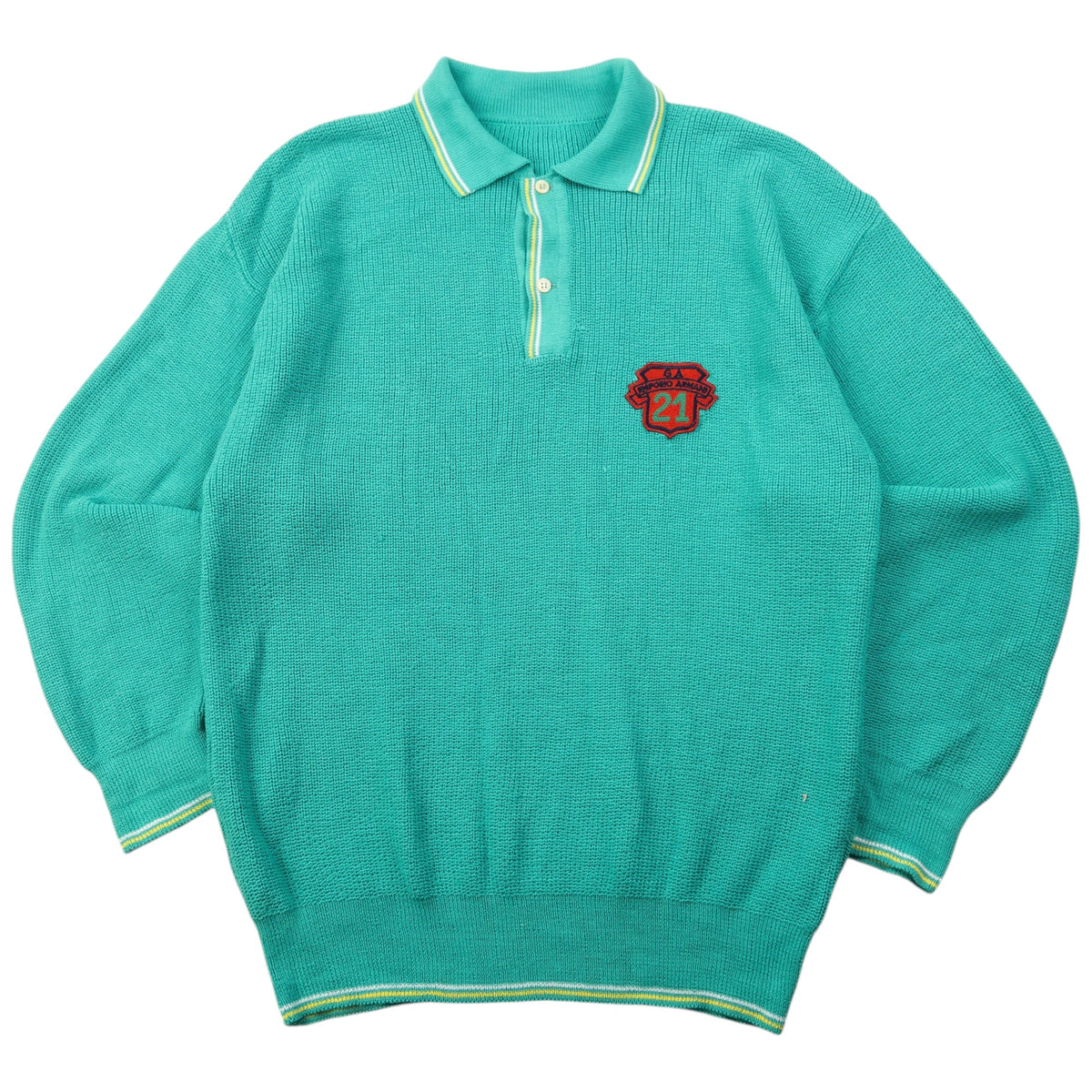 Vintage 80s Emporio Armani Knitted Polo Jumper Size M – Known Source