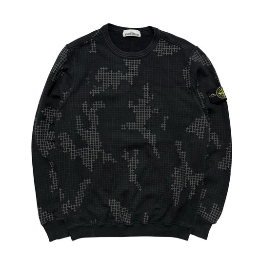 Stone Island Grid Camo Pullover Crewneck | Small, Camo