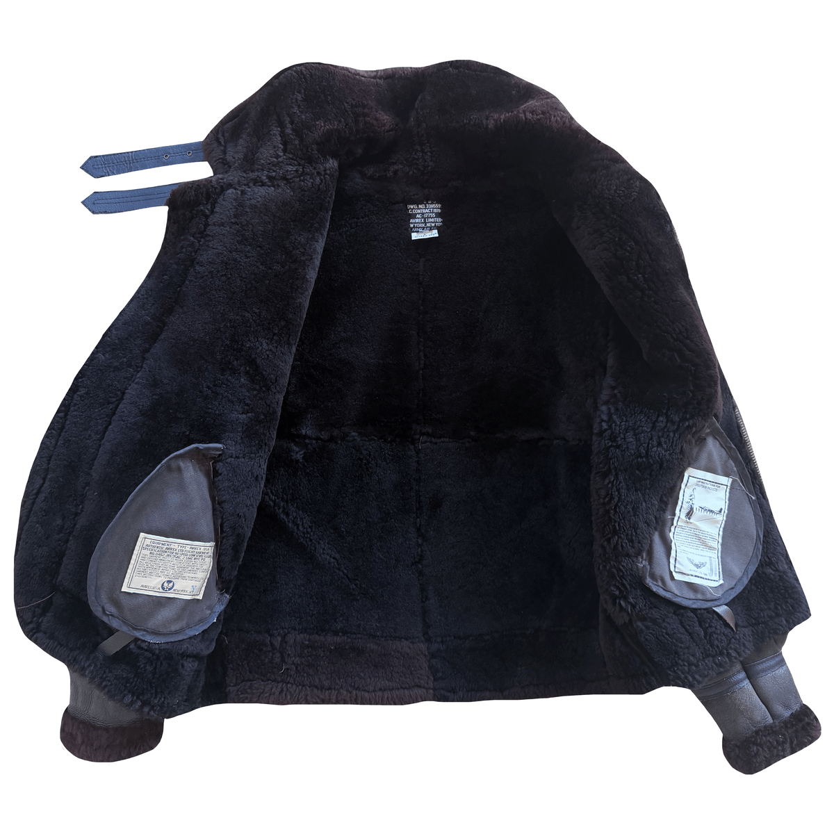 Avirex B-3 Sheepskin Aviator Flight Jacket - M | Medium, Black