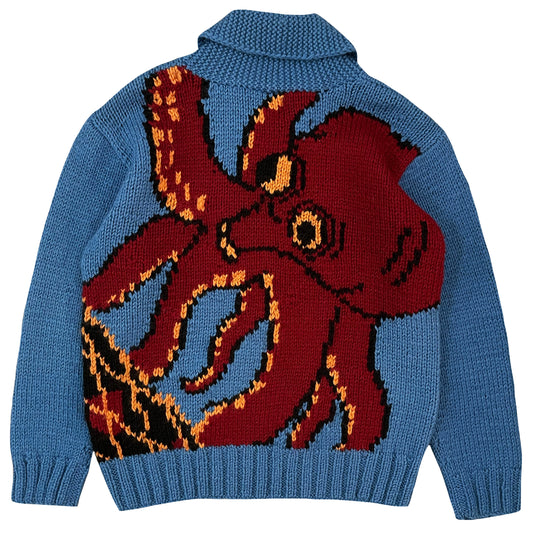 Evisu Octopus Cowichan Knitted Cardigan - M