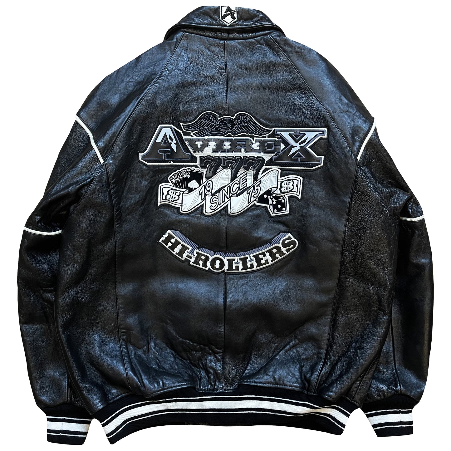 Avirex 'Hi-Rollers' Leather Varsity Jacket - XL
