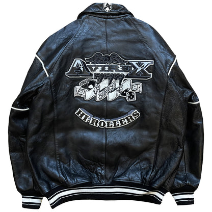 Avirex 'Hi-Rollers' Leather Varsity Jacket - XL