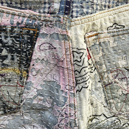 Boro Bandana Sashiko Distressed Jeans - W30"