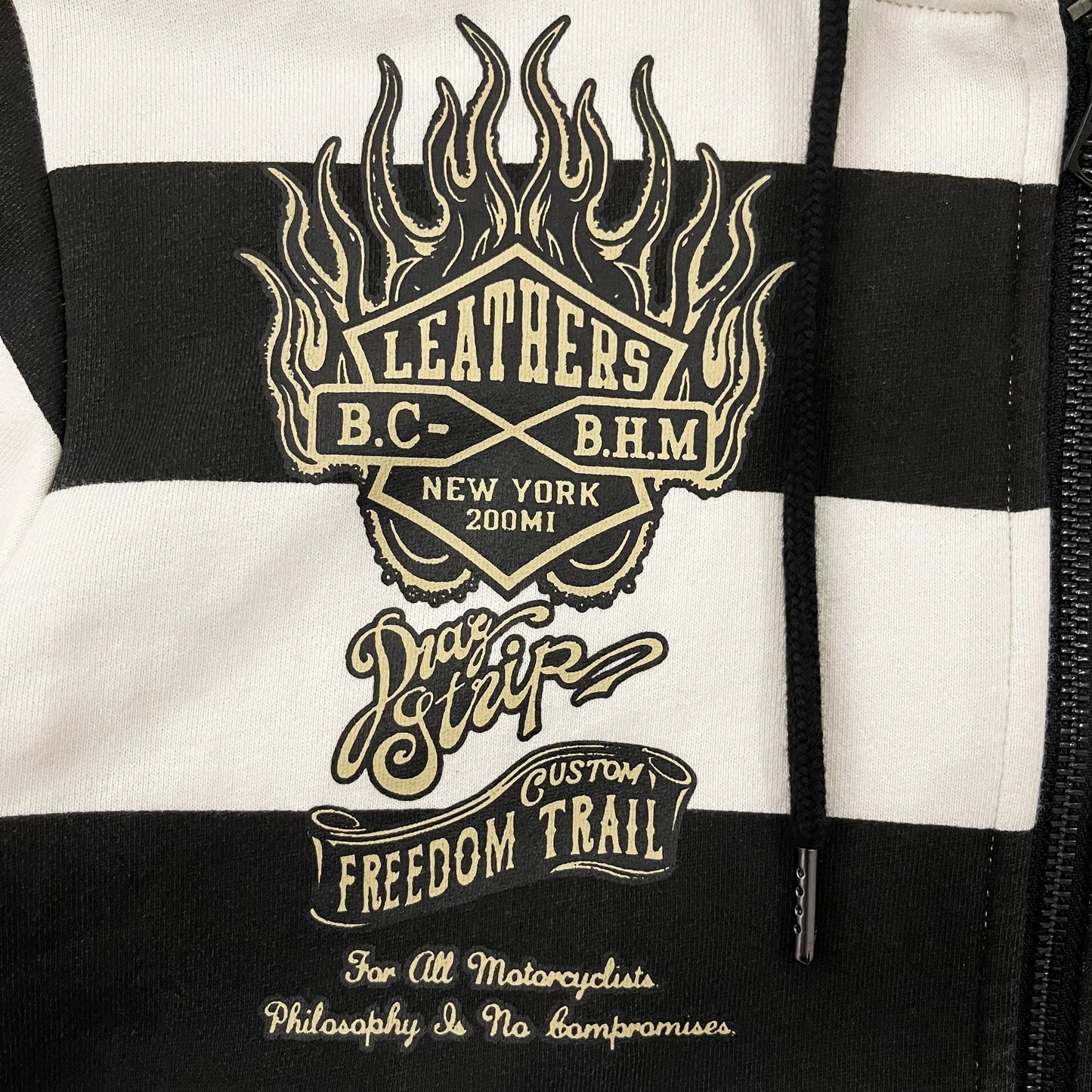 Vanson Leathers American Legend Striped Hoodie - S