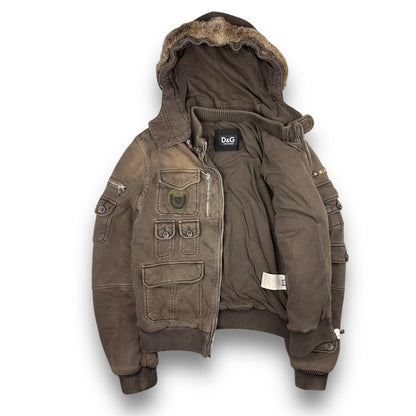 2008 Dolce & Gabbana Rabbit Fur Cargo Jacket (M) | Default Title, Brown