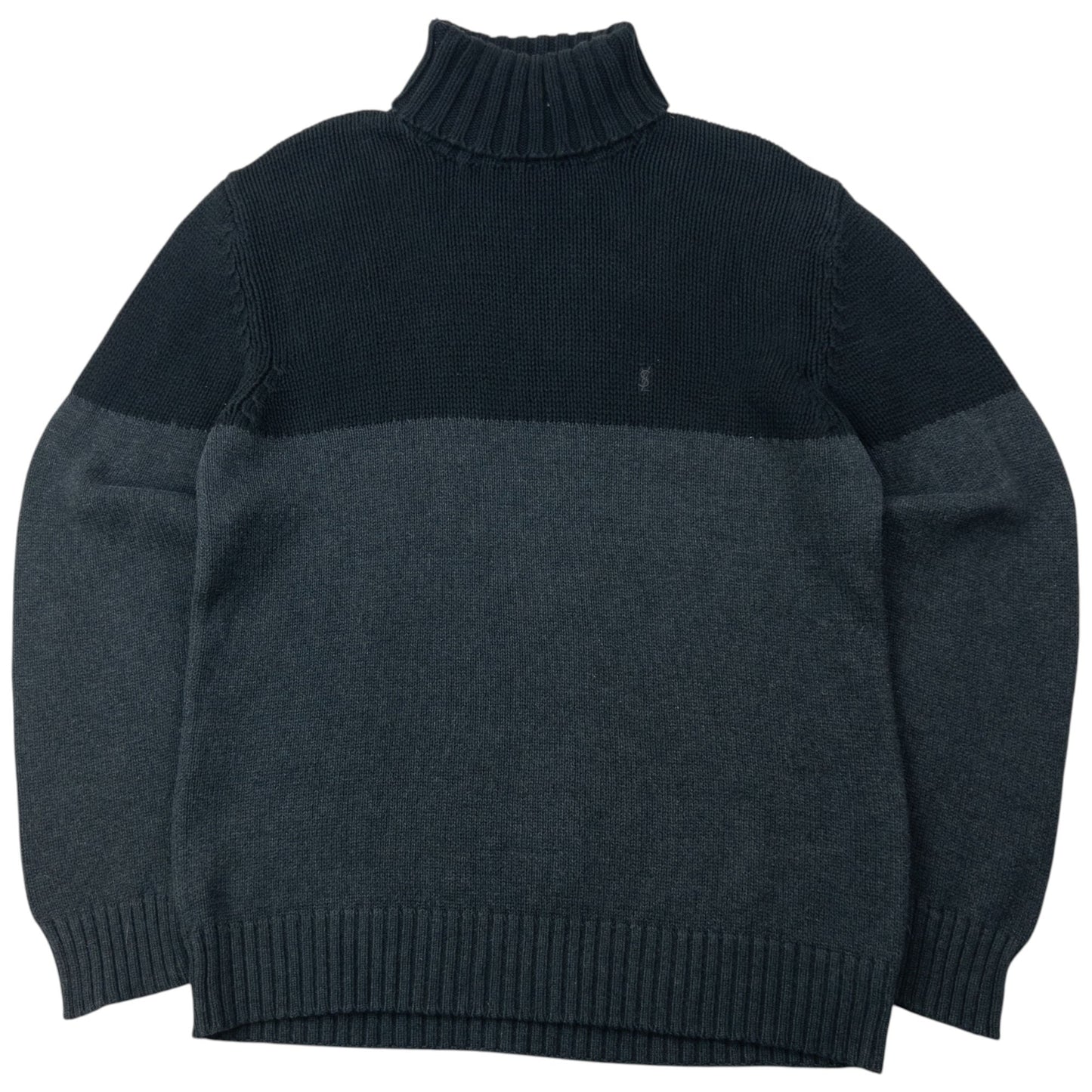Vintage 2000s YSL Yves Saint Laurent Turtleneck Knit Jumper Size M | Medium, Multicoloured