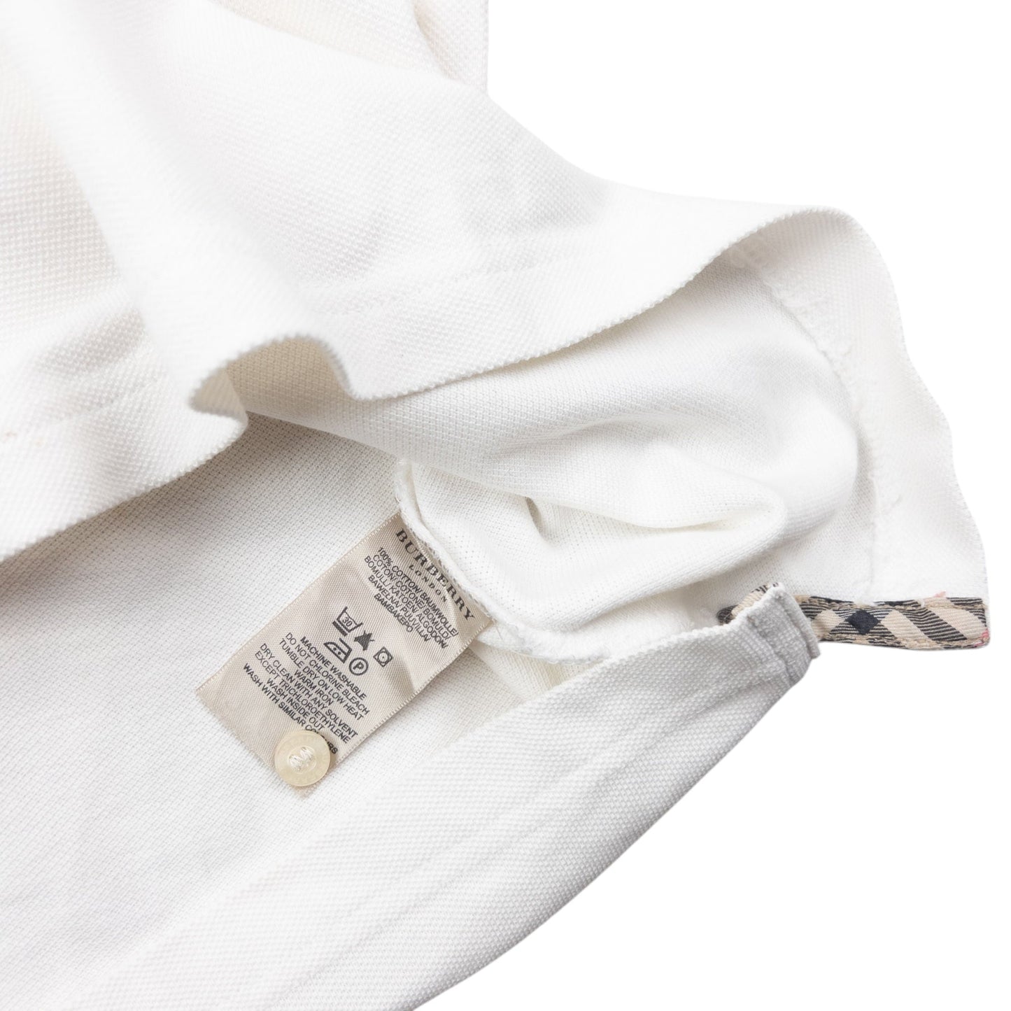 Vintage Burberry Nova Check Collar Polo Shirt Size M