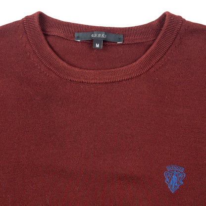 Vintage 2000s Gucci Lightweight Wool Jumper Size M | Medium, Burgundy