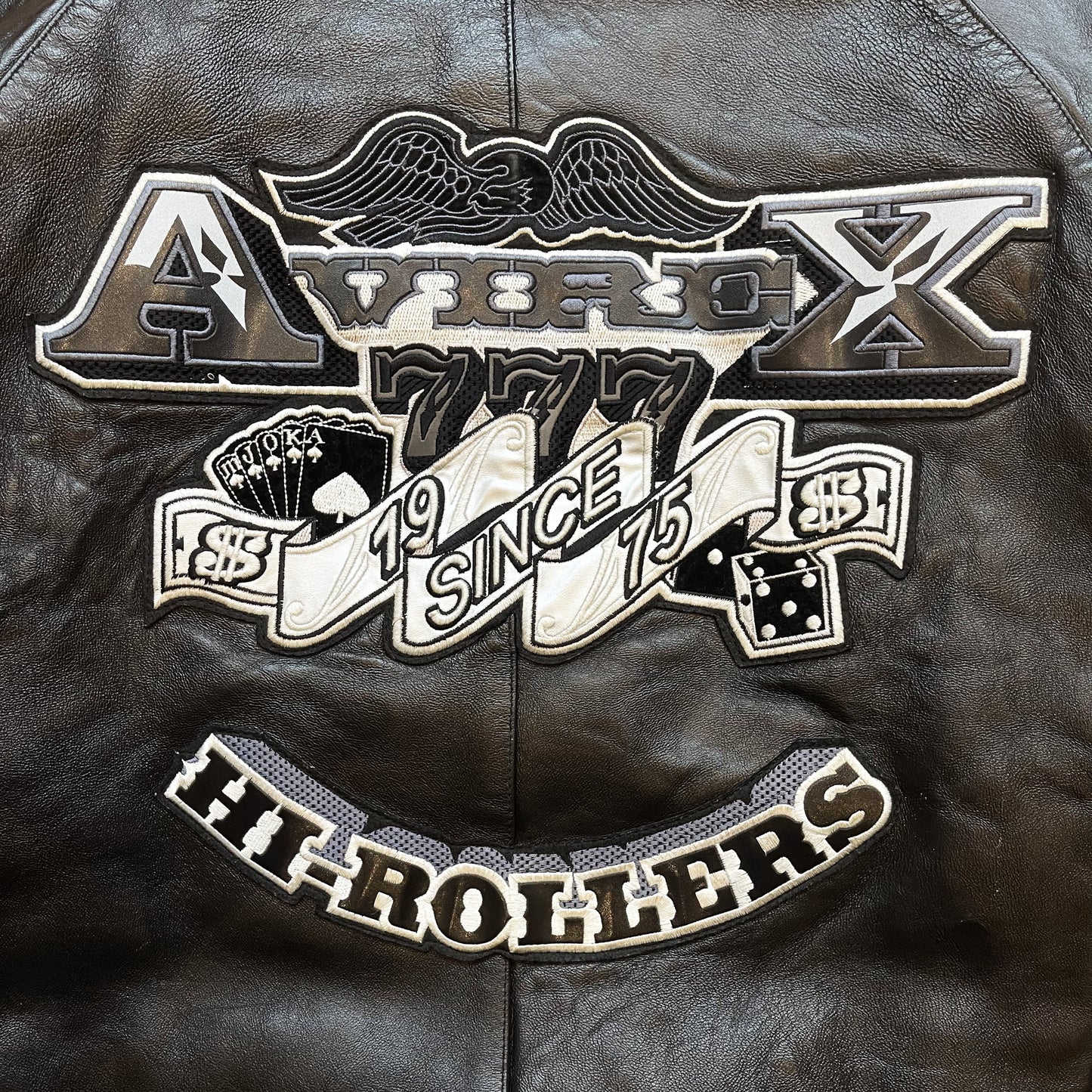 Avirex 'Hi-Rollers' Leather Varsity Jacket - XL