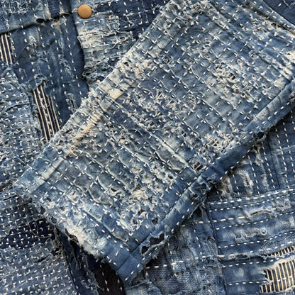 Japanese Boro Denim Work Chore Jacket - M | Medium, TBD
