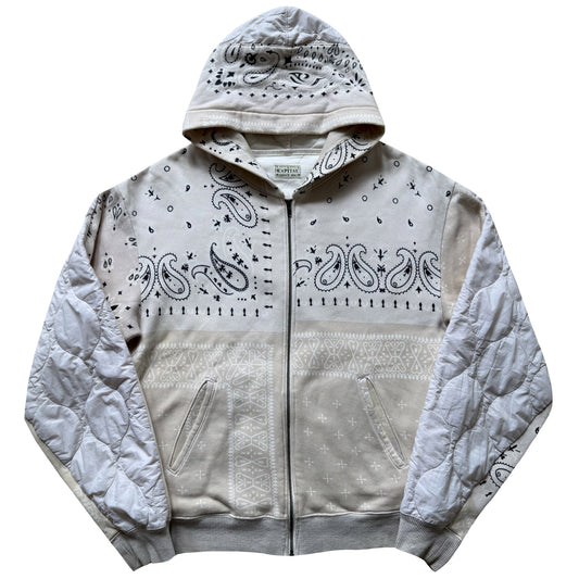 Kapital Bandana Quilted Shell Hoodie - L | Large, Beige