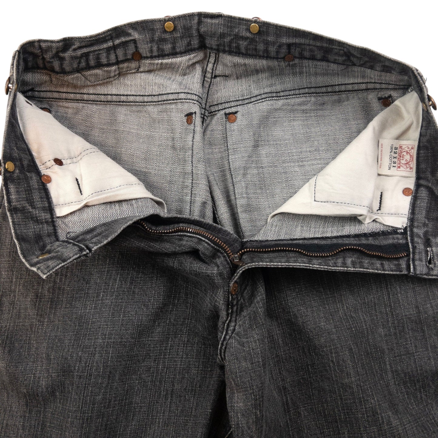 Vintage Evisu Zip Bondage Double Gull Japanese Denim Jeans Size W29