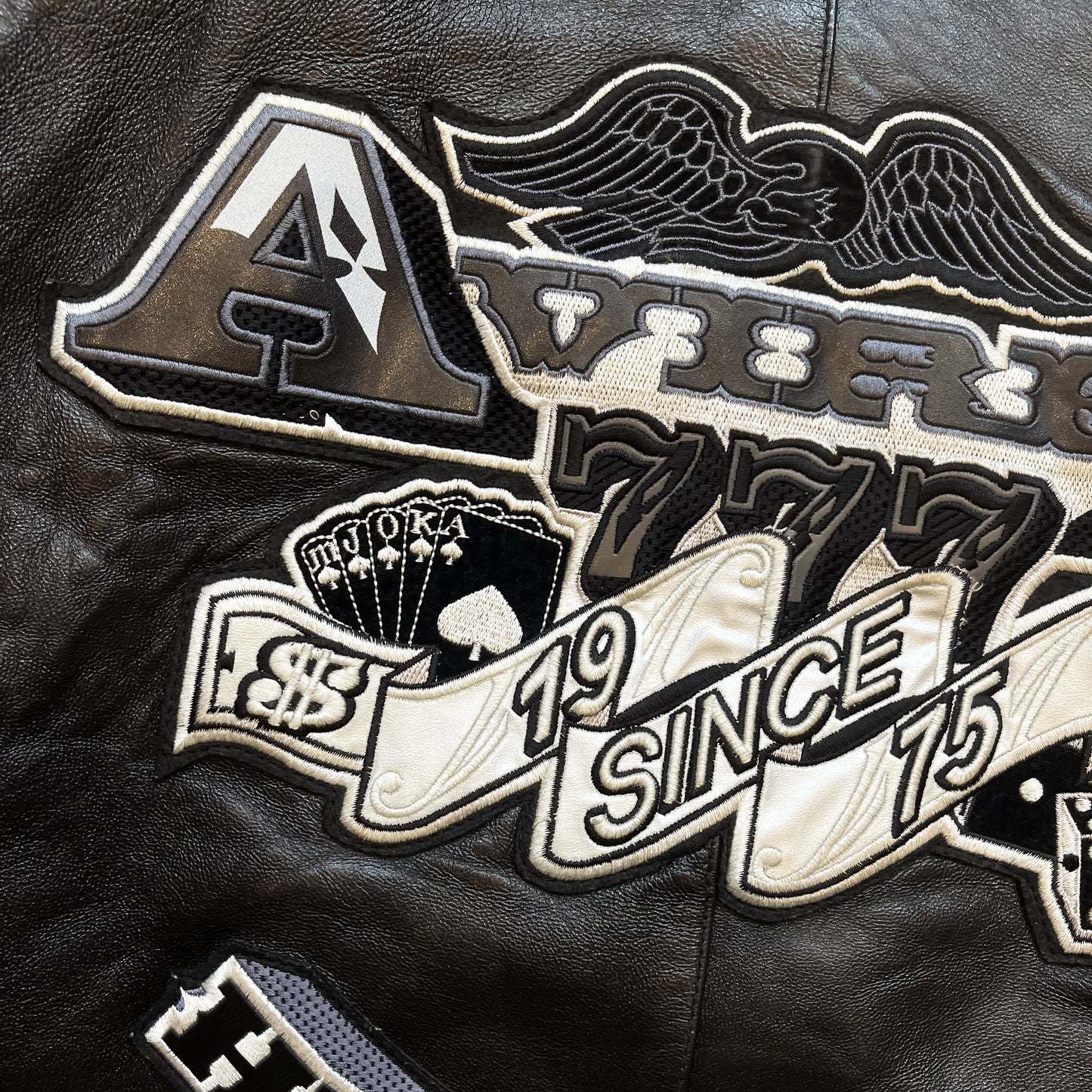 Avirex 'Hi-Rollers' Leather Varsity Jacket - XL