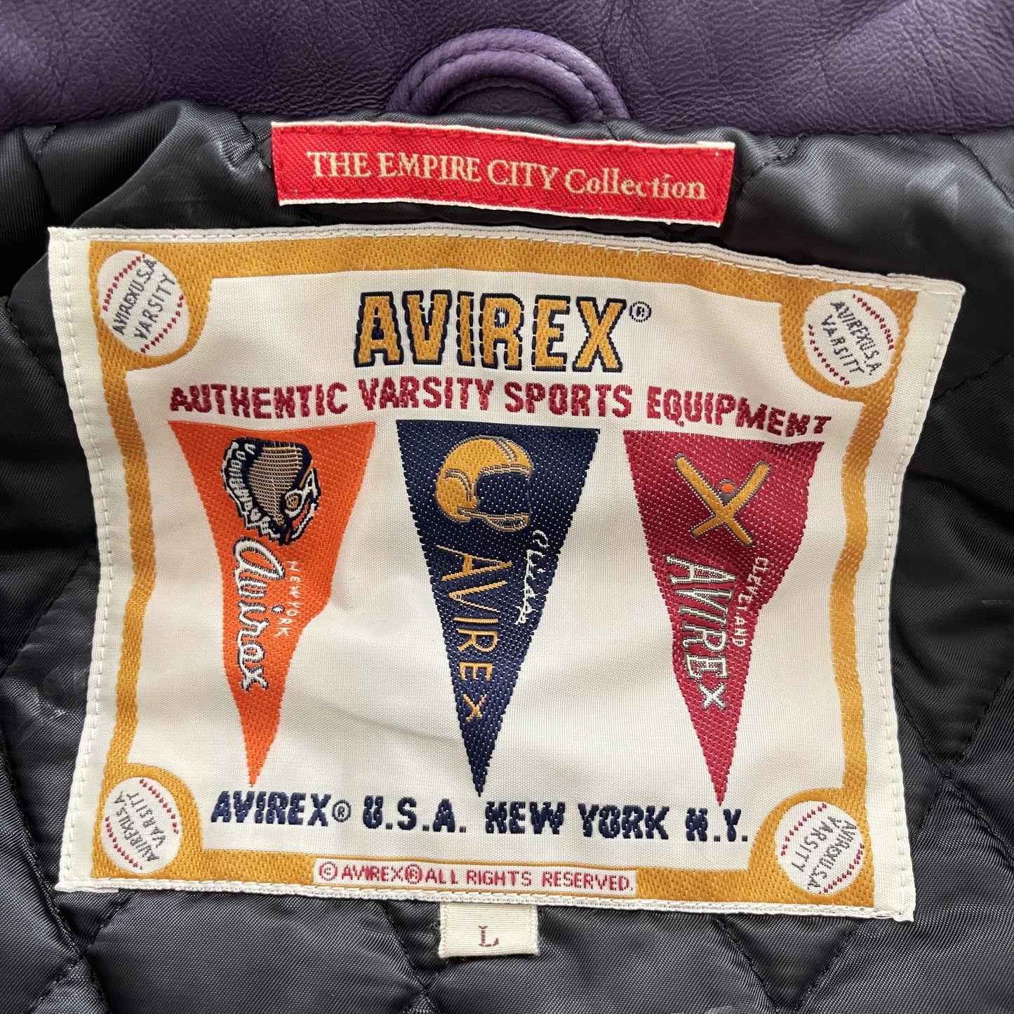 Avirex New York Leather Varsity Jacket - L