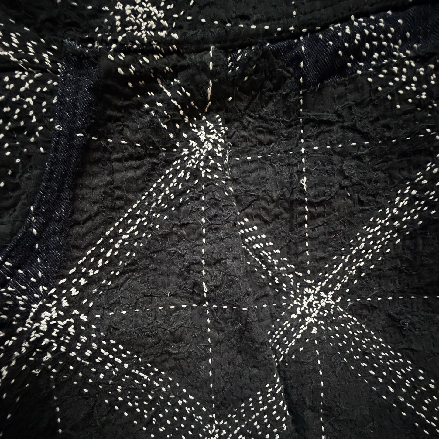 Boro Sashiko Distressed Denim Trucker Jacket - XL