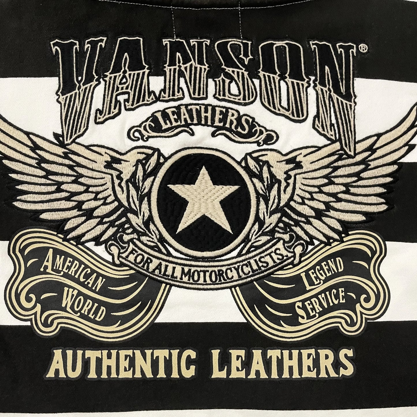 Vanson Leathers American Legend Striped Hoodie - S