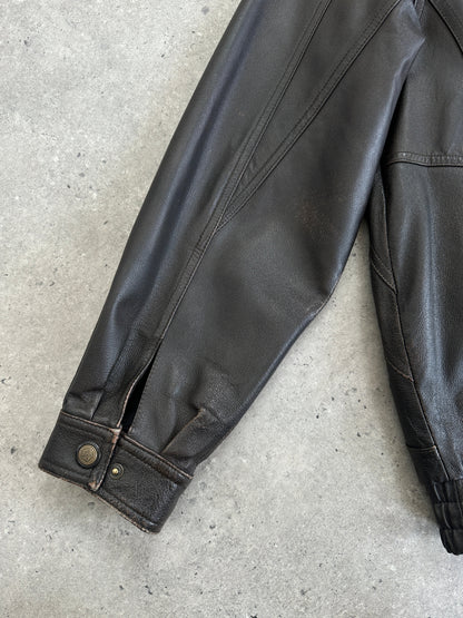 Vintage Leather Blouson Bomber Jacket - XL