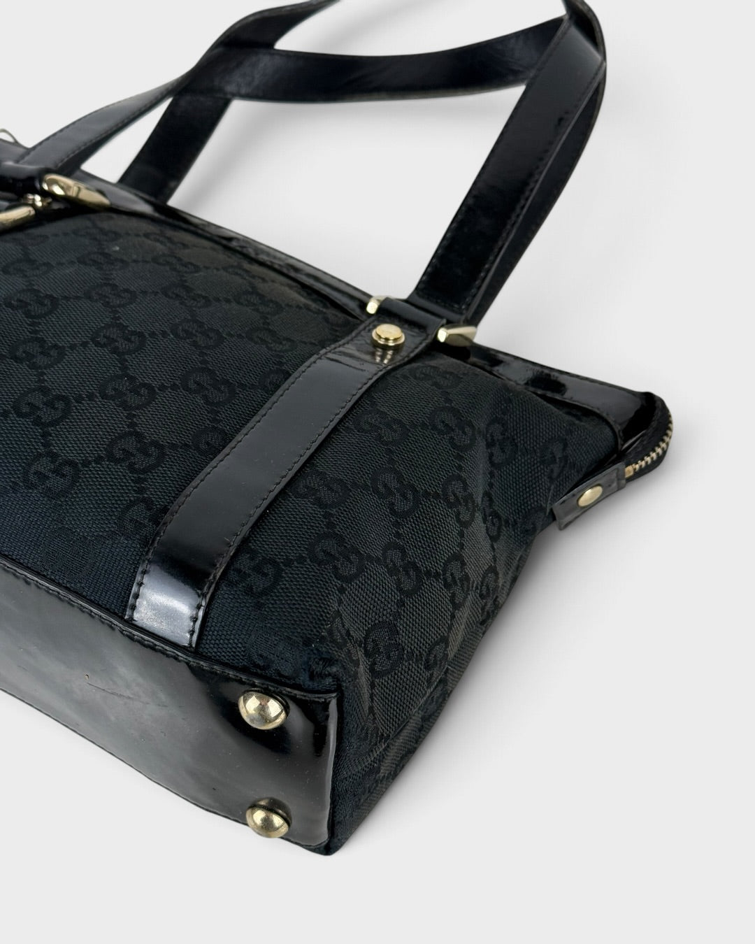 90s Gucci GG Monogram Mini Abbey Handbag Black/Brown | O/S, Multicoloured