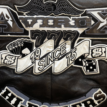 Avirex 'Hi-Rollers' Leather Varsity Jacket - XL