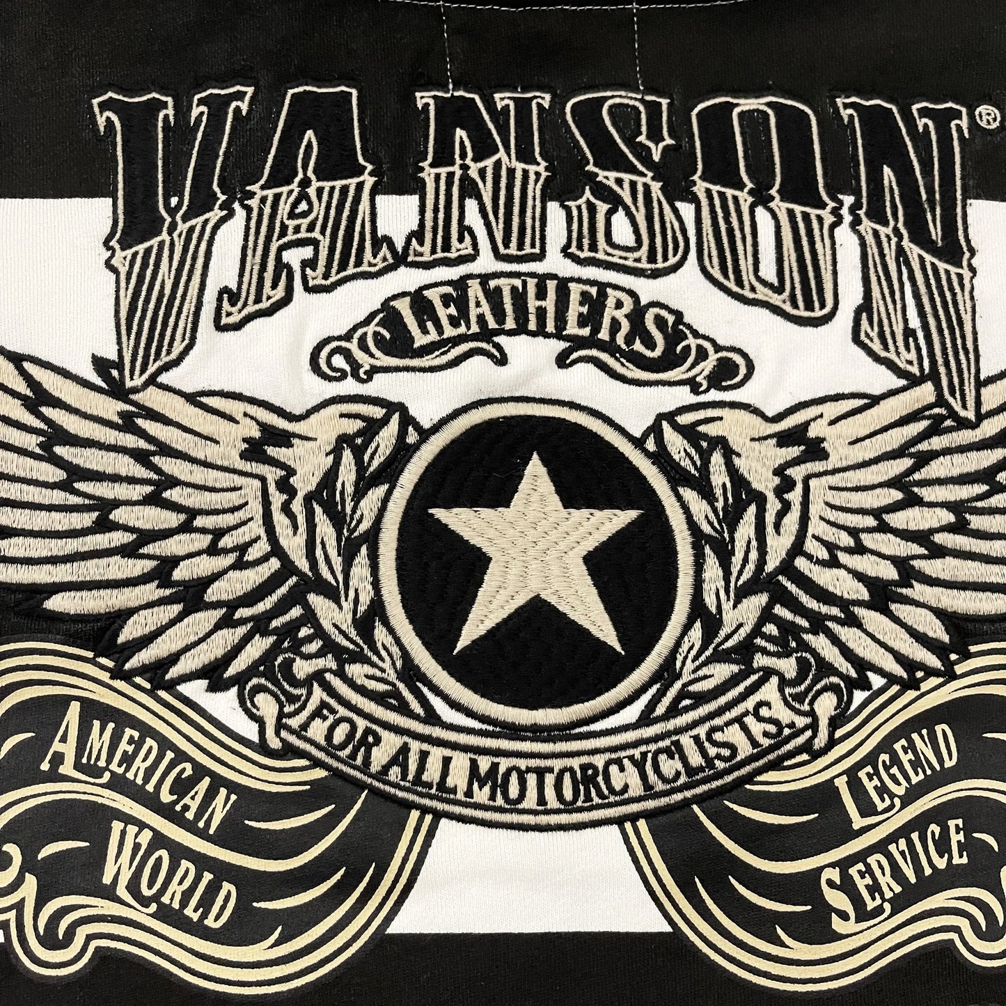 Vanson Leathers American Legend Striped Hoodie - S