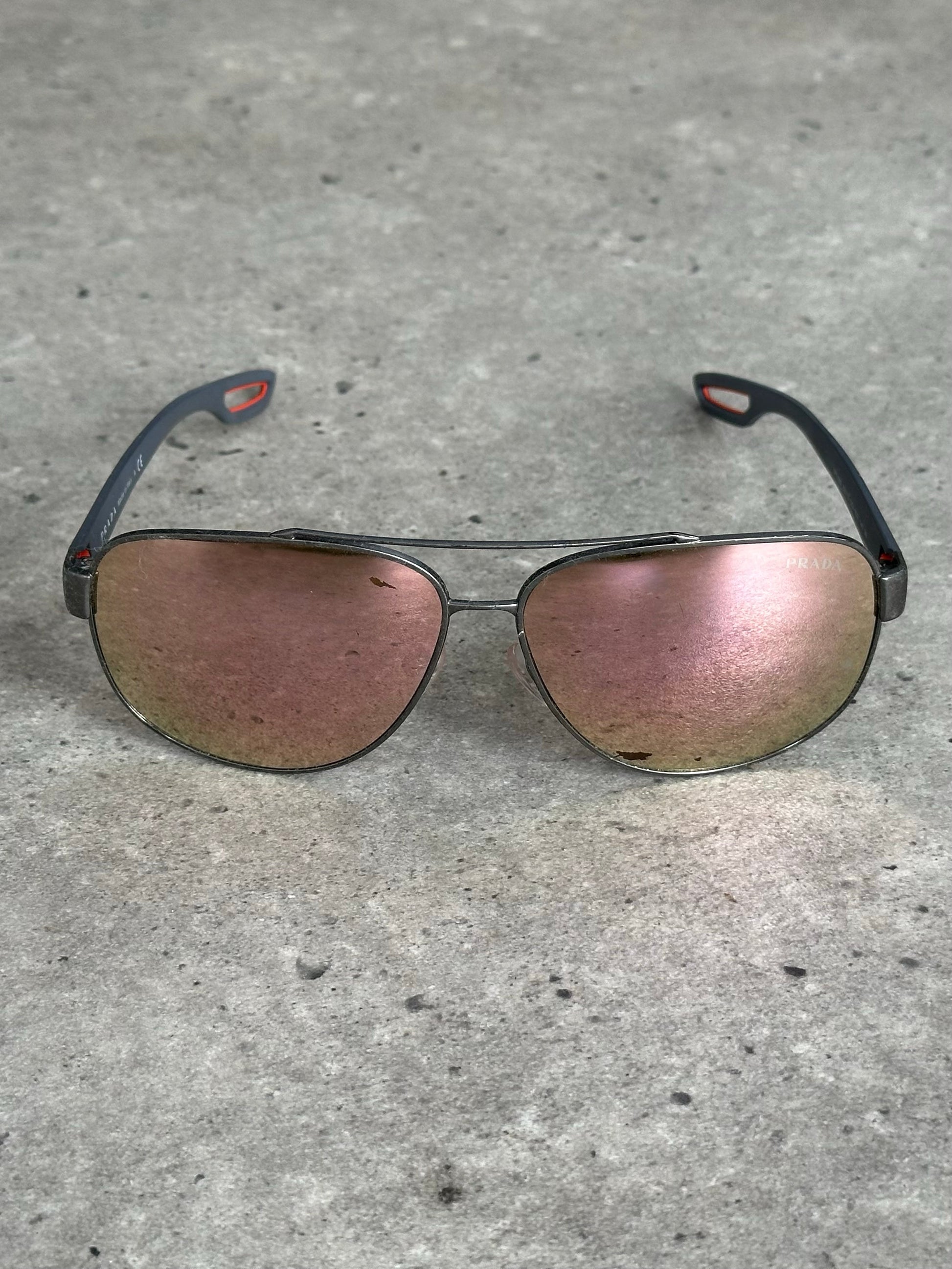 Prada Sport 2000s Aviator Logo Sunglasses