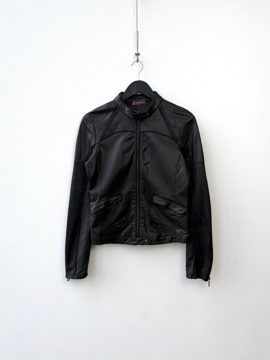 Prada Sport 2007 Leather Biker Jacket | Small, Black