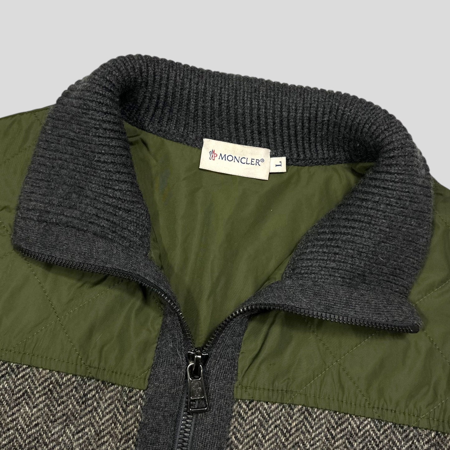 Moncler Wool & Nylon Maglione Tricot Cardigan Jacket - L (M)