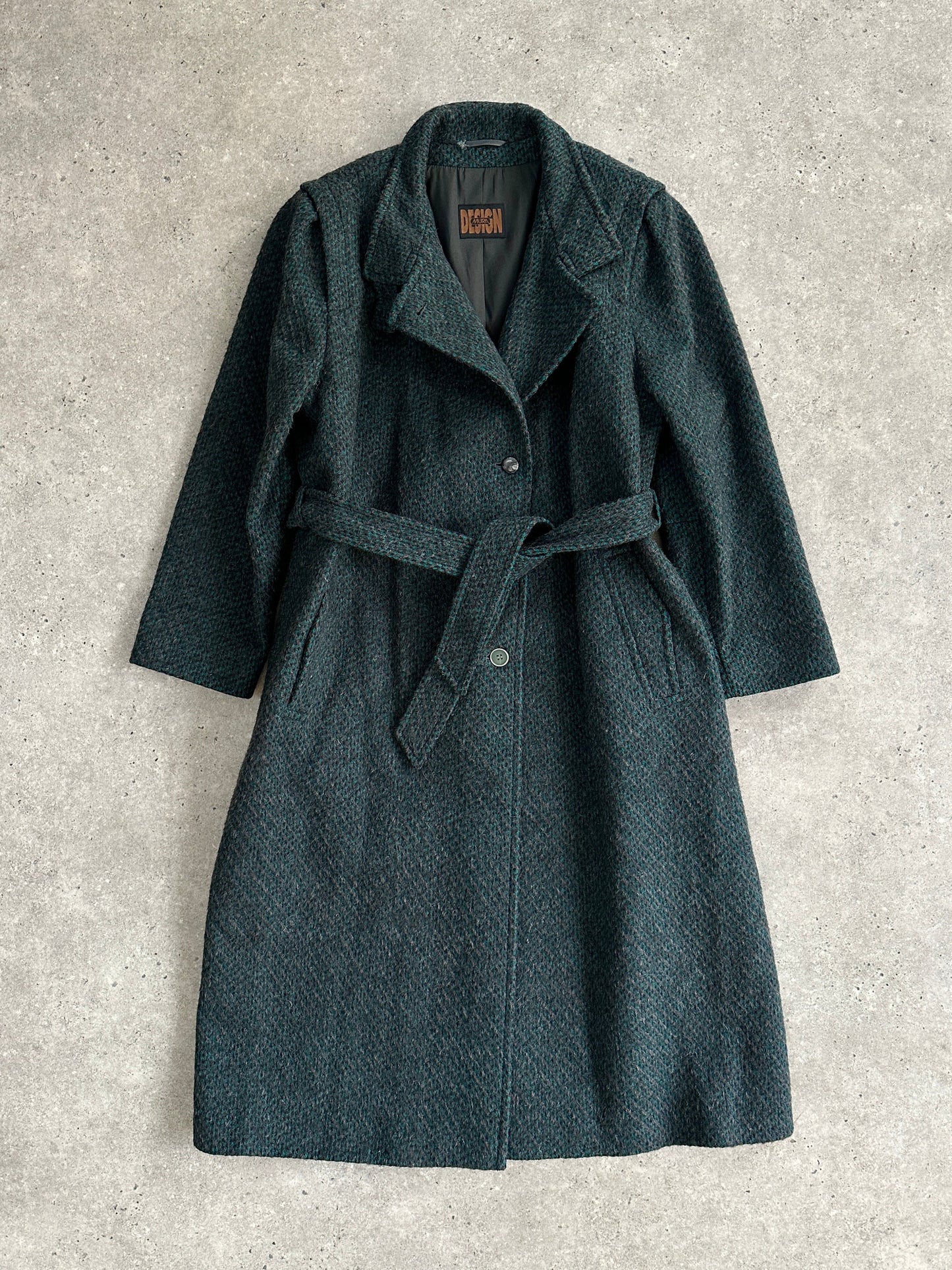 Vintage Wool Mohair Belted Floor Length Coat - L