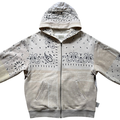 Kapital Bandana Quilted Shell Hoodie - L | Large, Beige