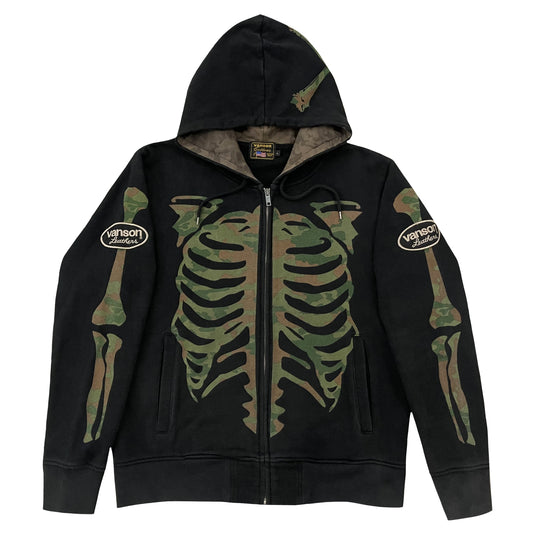 Vanson Leathers Camo Skeleton Hoodie - M