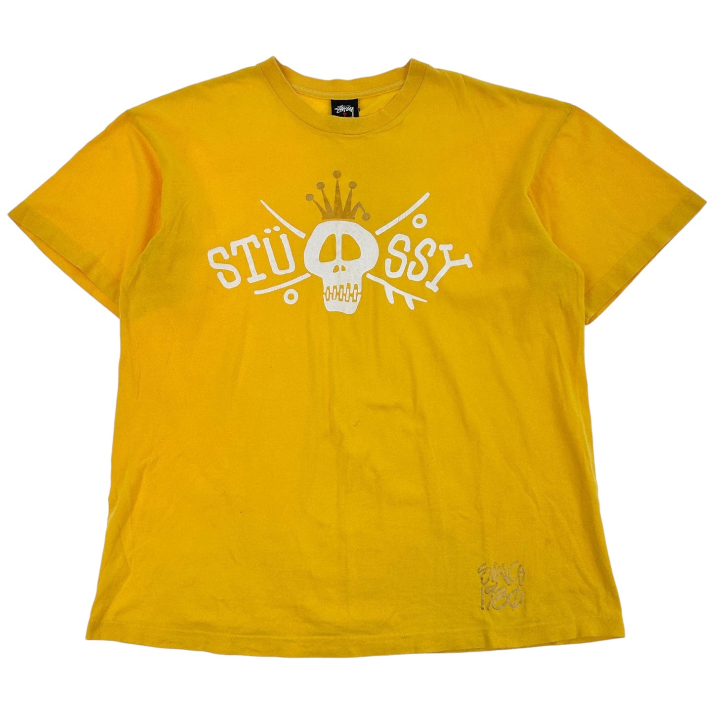 Vintage Stussy Skull Print T-Shirt Size L