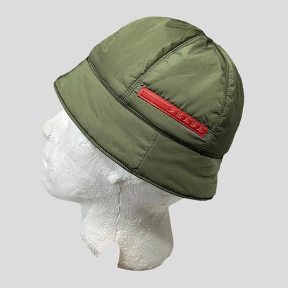 Prada Sport 1999 Nylon Padded Panelled Bucket Hat - M