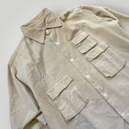 Nepenthes by Todd Killian NYC Micro Cord 3D Pocket Utility Overshirt M/L | O/S, Cream