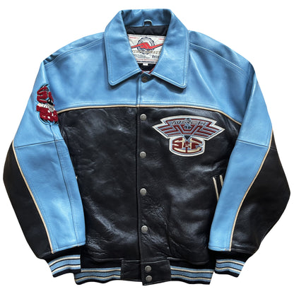 Avirex 'Snuk & Fox' Leather Varsity Jacket - S