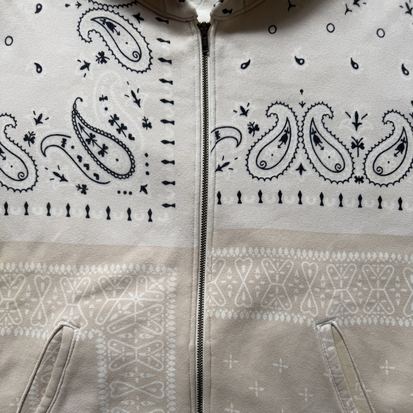 Kapital Bandana Quilted Shell Hoodie - L | Large, Beige